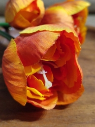 Umělý tulipán 3 ks oranžová žíhaná