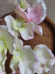 Umělý květ hortenzie 2 ks krémová růžová