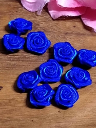 Saténová růže Ø10 mm modrá
