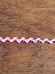 Hadovka ozdobná ozdobná šíře 4 mm bílo červená