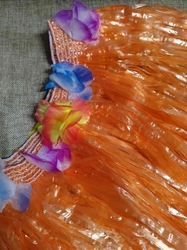 Havajská sukně s květy oranžová