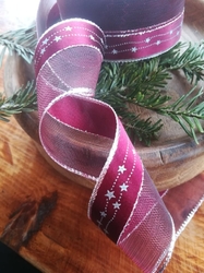 Luxusní stuha vánoční bordo šíře 40 mm