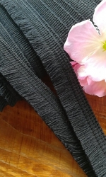 Bavlněné třásně oděvní šíře 17 mm černé