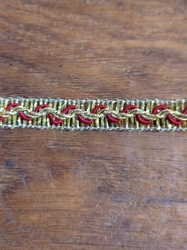 Leonský prýmek 10 mm zlatá s bordo