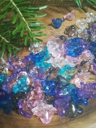 Plastové korálky zvoneček / sukýnka 12 mm 100 ks mix modrý
