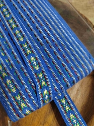 Vzorovka indiánský motiv šíře 13 mm modrá modrá