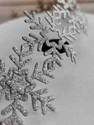 Vánoční samolepicí prýmek vločky šíře 35 mm stříbrná 
