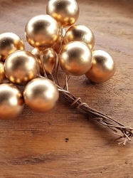 Vánoční dekorační kuličky s drátkem Ø16 mm 12 ks zlatá tmavá