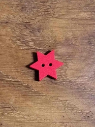 Dřevěný knoflík červená hvězda 