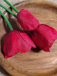 Umělý tulipán 3 ks červení tmavá