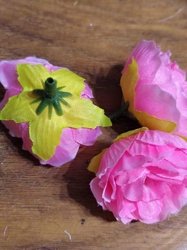 Umělý květ čajová růže Ø40 mm růžová tmavší