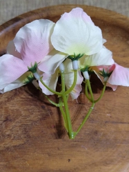 Umělý květ hortenzie 2 ks krémová růžová