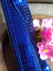 Flitrový prýmek šíře 22 mm modrá tmavá