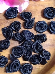 Saténová textilní růže Ø13-15 mm černá