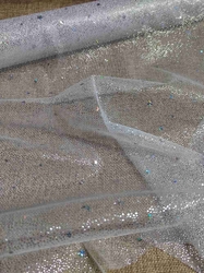 Tyl dekorační elastický s glitry šíře 48 cm 1,4 m