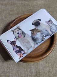 Dámská peněženka psi a kočky 10x19 cm