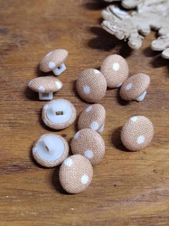 Knoflík potažený průměr 10 mm barva béžovo bílá
