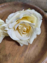 Umělý květ růže Ø7 cm krémová