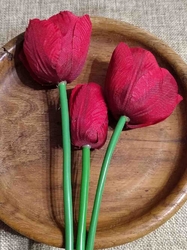 Umělý tulipán 3 ks červení tmavá