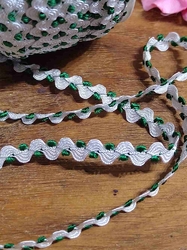 Hadovka ozdobná ozdobná šíře 4 mm bílo zelená