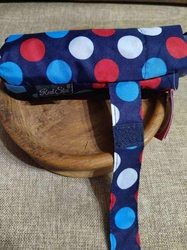 Dámský mini skládací deštník modrý s puntíky