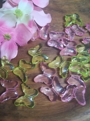 Plastové korálky motýl 15x18 mm růžový