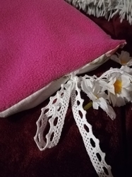 Pohankový nahřívací polštářek 16x20 cm bílý s květem