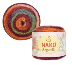 Pletací příze Nako Angorella 87529 - oranžovovínová