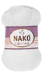 Pletací příze Calico Simli 208 - bílá