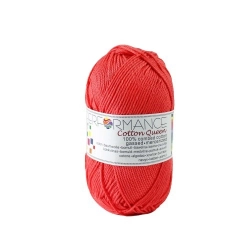 Performance Bavlněná příze Cotton Queen 017 - červená 50g 125m