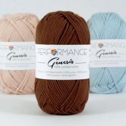 Performance Bavlněná příze Genesis 2026 - hnědá 50g 110m