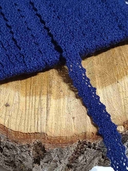 Krajka / vsadka paličkovaná šíře 10 mm modrá tmavá