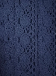 Bavlněná krajka šíře 40 mm paličkovaná modrá temná