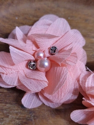 Květ Ø50 mm s kamínky růžovo korálový