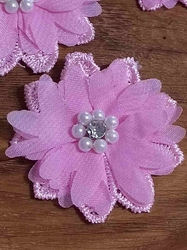 Květ Ø50 mm s kamínky růžový