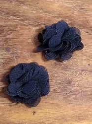 Květina Ø30mm k přišití nebo přilepení černá