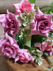 Umělá kytice růžiček starorůžová