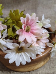 Umělá kytice chryzantéma krémová růžová