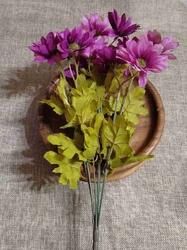 Umělá kytice chryzantéma fialovo růžová