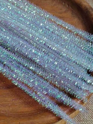 Chlupaté lurexové drátky Ø6 mm délka cca 30 cm barva čirá AB efekt