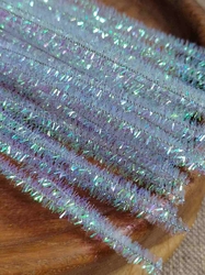 Chlupaté lurexové drátky Ø6 mm délka cca 30 cm barva čirá AB efekt