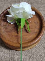Umělá růže ojíněná krémová