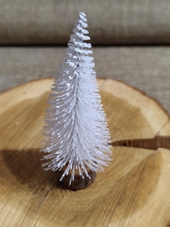 Dekorace vánoční stromeček s glitry bílý střední
