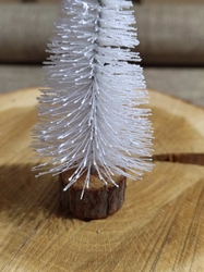 Dekorace vánoční stromeček s glitry bílý