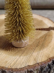 Dekorace vánoční stromeček s glitry zlatý střední