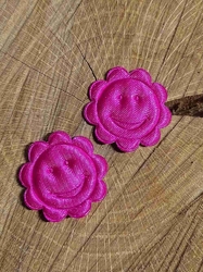 Aplikace saténová kytička s úsměvem barva pink
