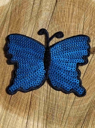 Nažehlovačka motýl s flitry barva tyrkys