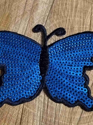Nažehlovačka motýl s flitry barva tyrkys