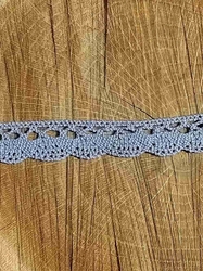 Bavlněná krajka šíře 15 mm paličkovaná šedá