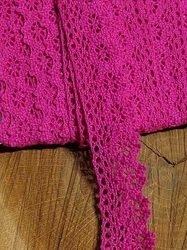 Bavlněná krajka šíře 25 mm paličkovaná pink